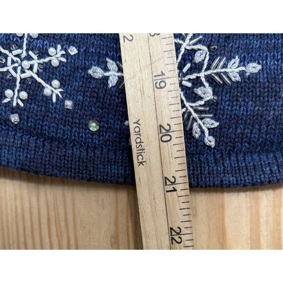 Tiara International VTG 2003 Snowflake Christmas Cardigan Sweater Petite Medium - Picture 5 of 5